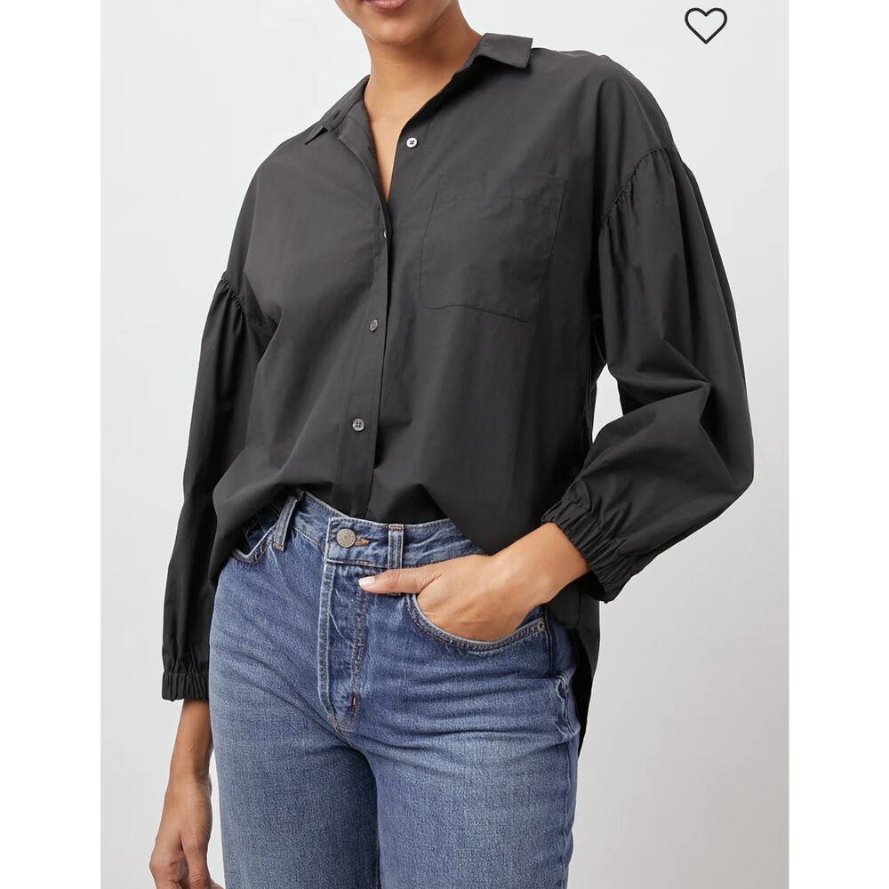 Rails Winnie Black Button-Up Top - Size Medium - … - image 2